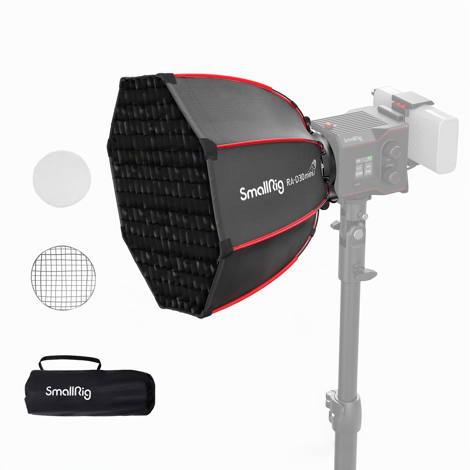 SMALLRIG RA-D30 Mini Softbox Parabolico con Sgancio Rapido, Softbox da 29 cm Compatibile con la Lampada Video LED COB SMALLRIG RC 60B 4376/4518-4358