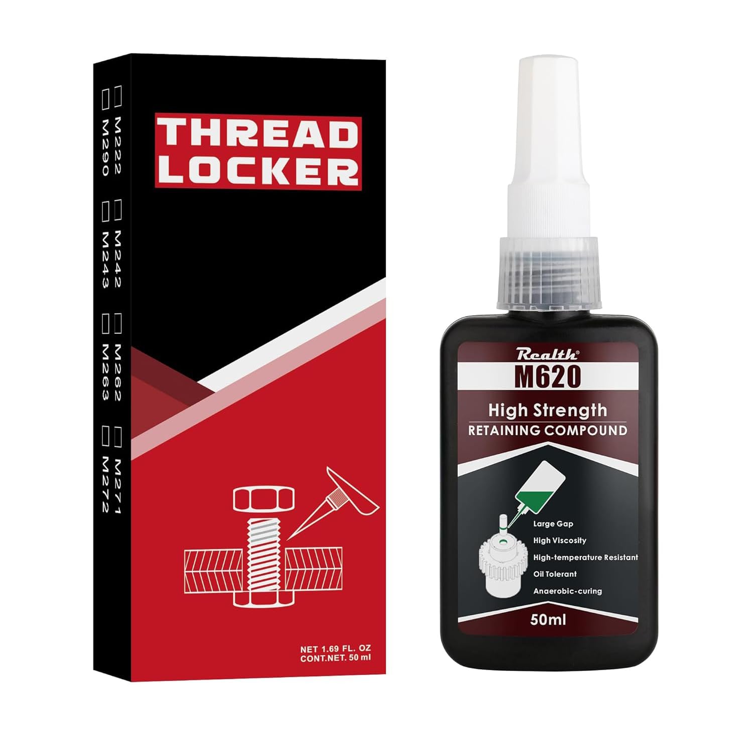 Green M620 High Temperature Retaining Compound High Viscosity Gap Sealants 50 ML for Sealing The Cylindrical Components and Anti-Rust(M620)
