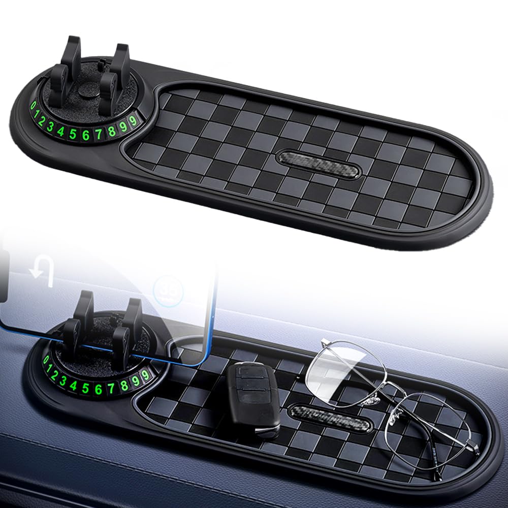 Multifunction Car Anti-Slip Mat Car Anti Slip Mat Phone Holder for Dashboard Dash Pad with Temporary Parking Number