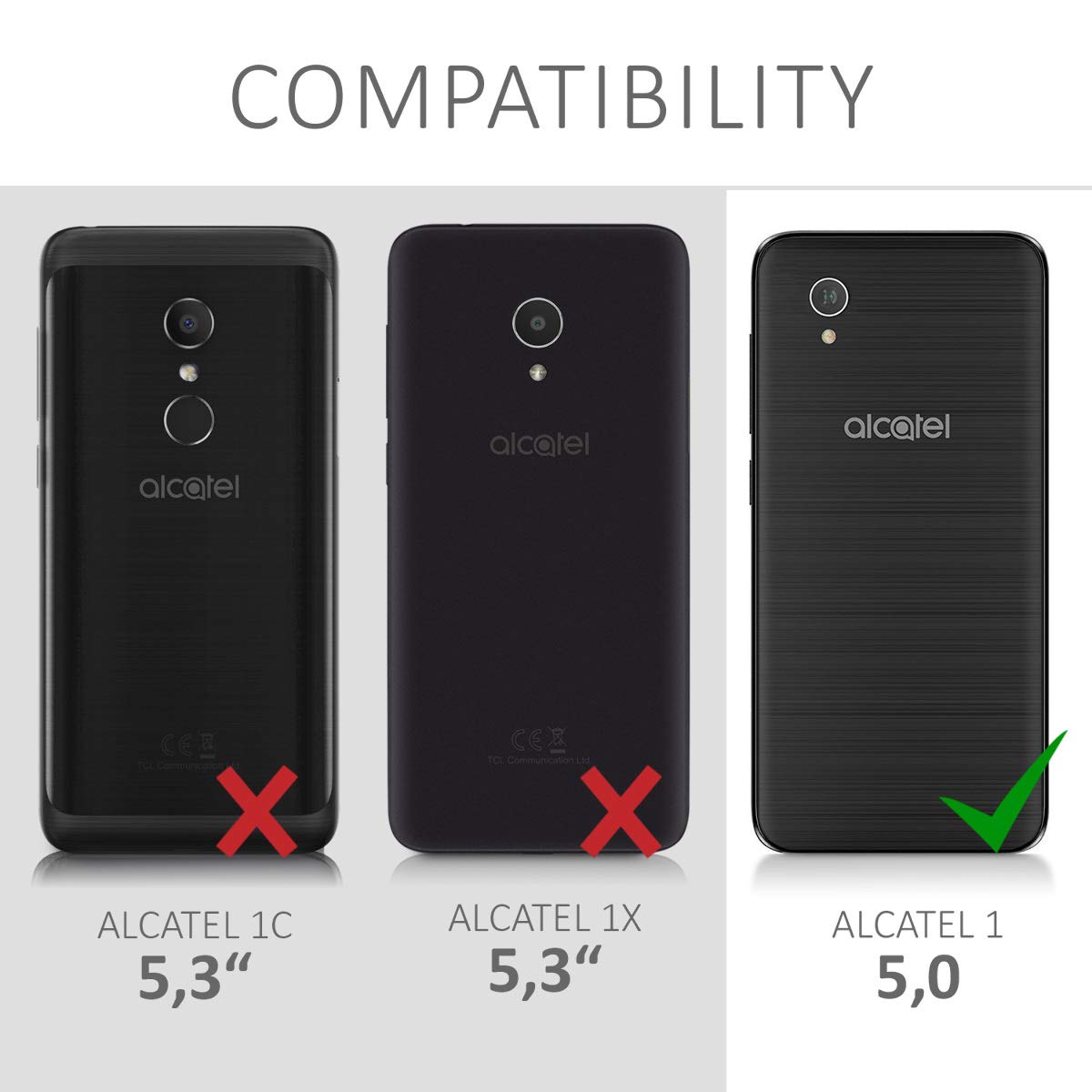kwmobile Custodia Compatibile con Alcatel 1S (2021) Cover - Portafoglio