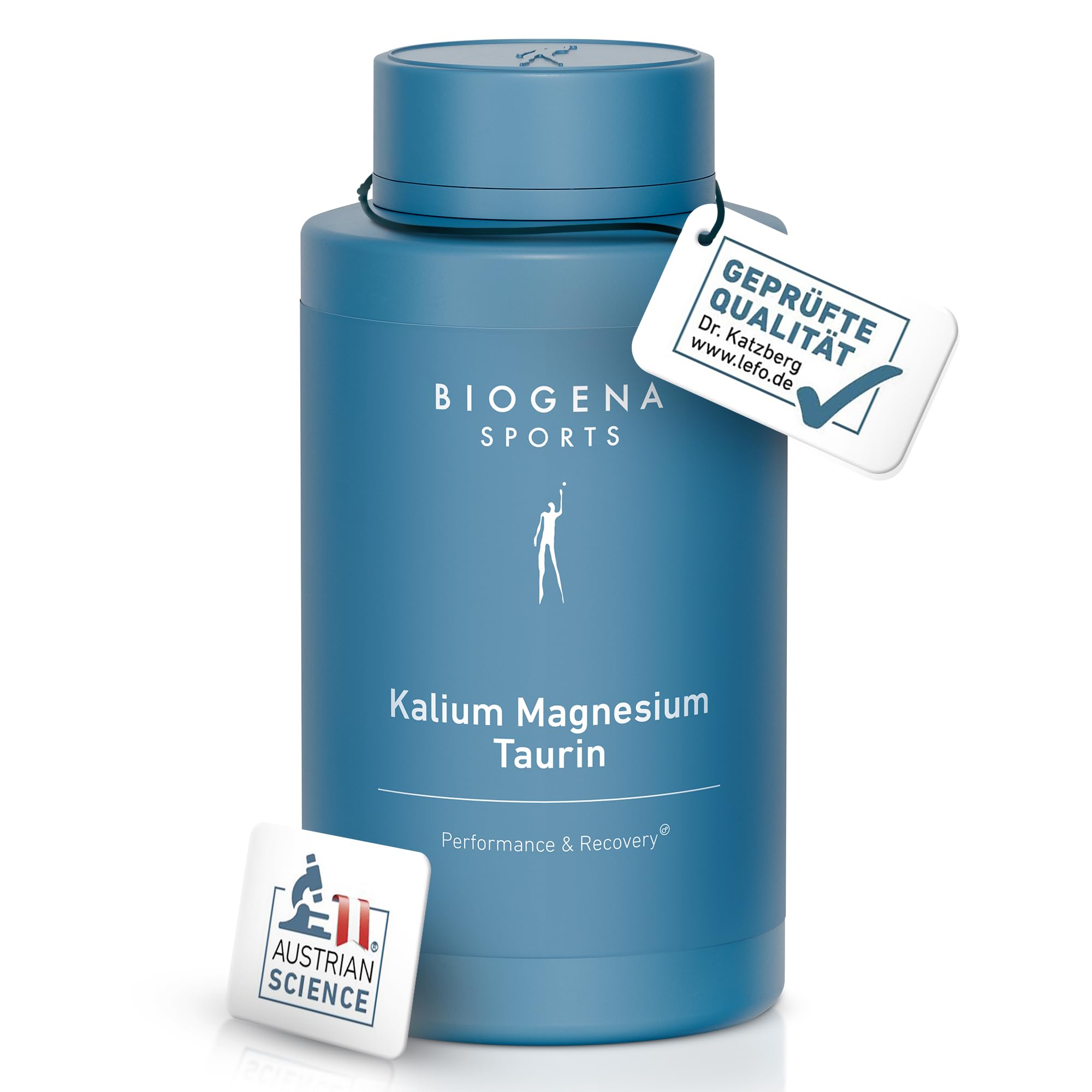 BIOGENA SPORTS Kalium Magnesium Complex - Magnesium Bisglycinat, Citrate, Taurate mit Vitamin B6 & Taurin-Kombi - vegan - laborgeprüft - Made in Austria - 90 Kapseln