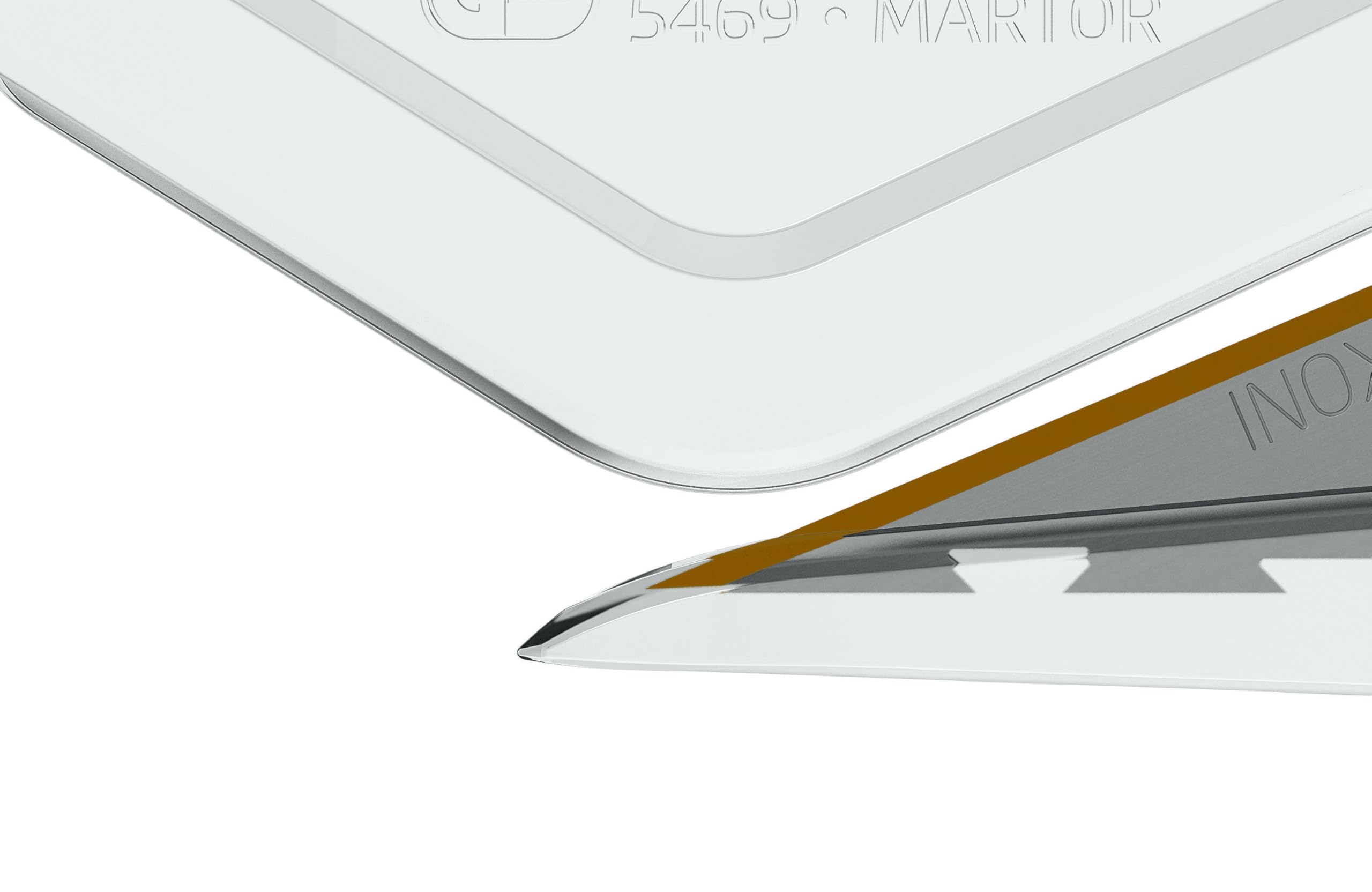 MARTOR 100x SECUMAX CARDYCUT, TiN, Sicherheitsmesser, verdeckte Klinge | Brieföffner, Folienmesser, rostfrei, Folie, Klebeband, Produktion & Logistik, weiß, transparent, No. 546912.16