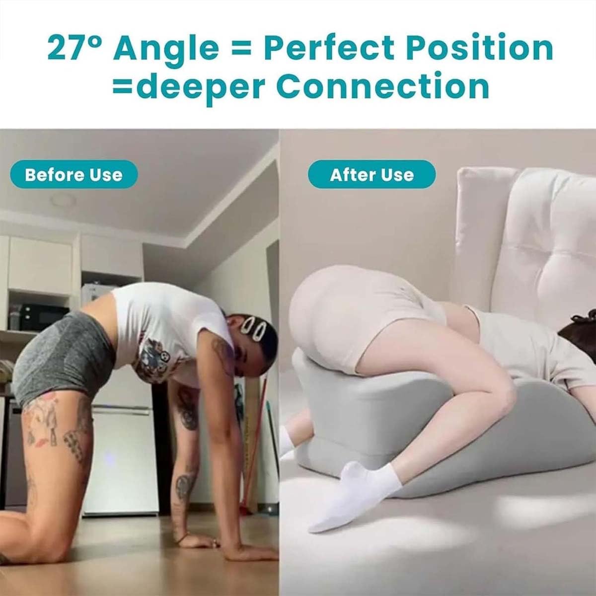 Genérico Sleeping Ergonomic 27° Angle Memory Foam Wedge Pillow,Waterproof & Portable,Multi-Functional Lounger Cushion,Lumbar Neck Support Pillow For Home Bedroom. (Gray, 59 * 46 * 42)