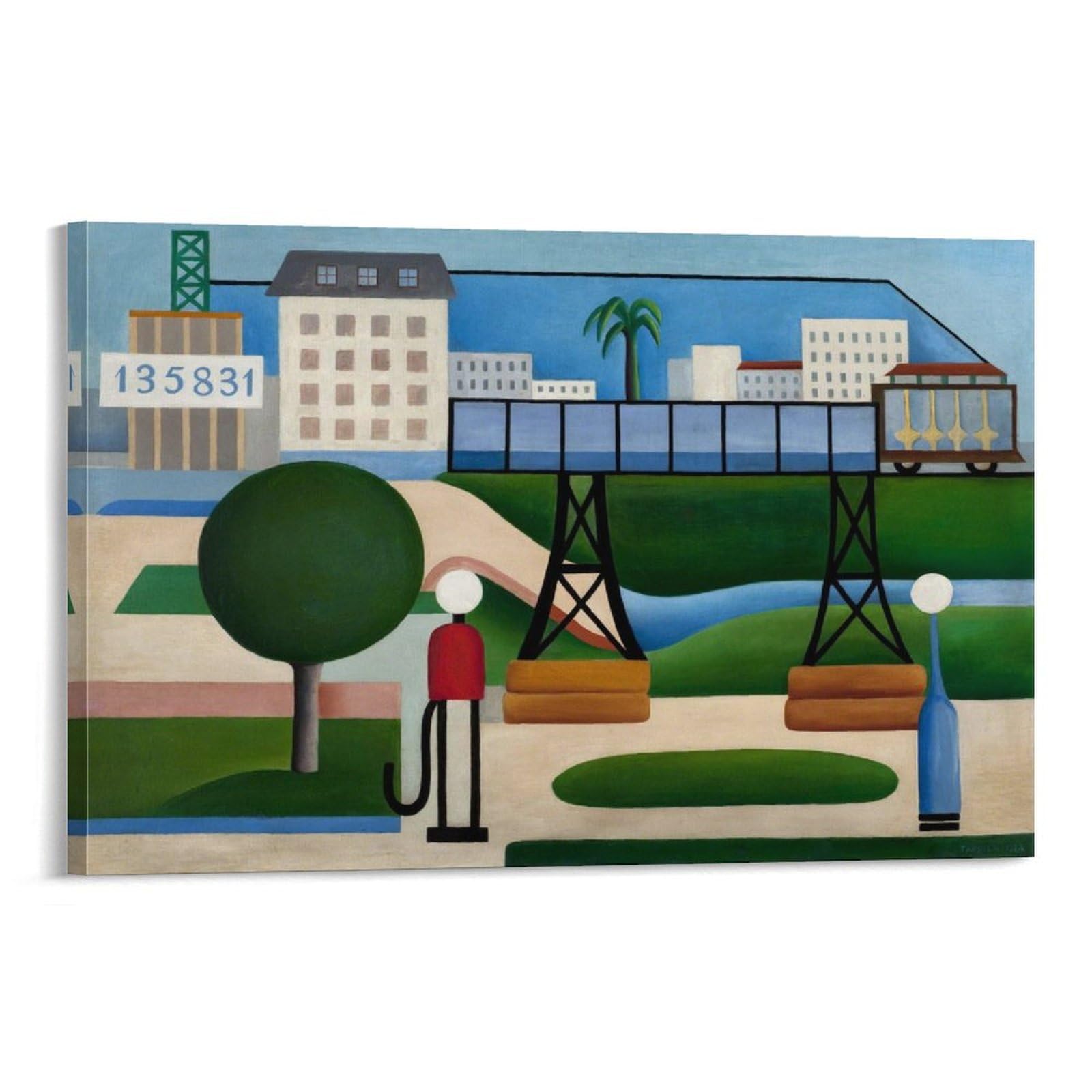 Koohtaa Frame-Style Tarsila Do Amaral São Paulo Art Poster Hanging Picture Poster Painting Canvas Wall Art Living Room Posters Painting 12X18inch(30X45cm)