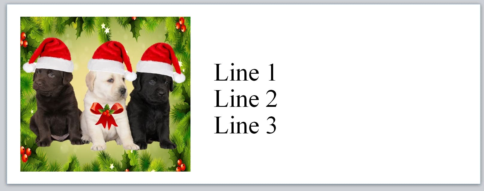 150 Personalized Return Address Labels Christmas 3 Labrador Puppies Dogs (jx 738)