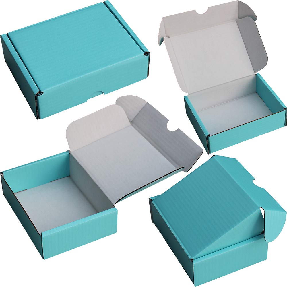 PINK BLACK BLUE RED WHITE BROWN CARDBOARD SMALL PARCEL BOXES SHIPPING MAILING GIFT STORAGE (12" x 9" x 4", LIGHT BLUE, 1)