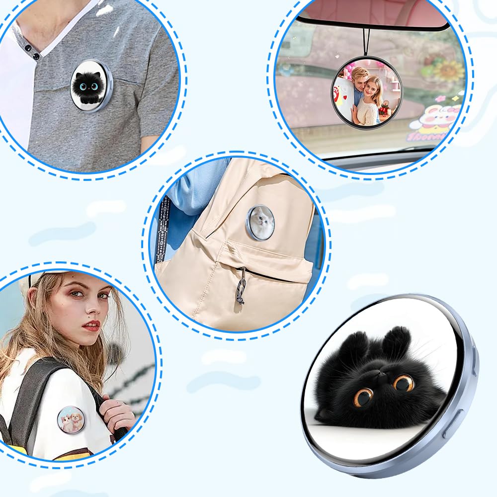 Badge à épingle Numérique avec écran Tactile IPS 1,8" Programmable Portable pour Fans Anime Cosplay Concert