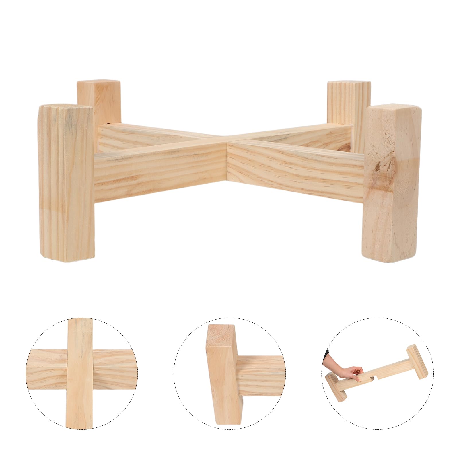 Alipis Supporto per Mulino a Pietra Manuale 42 Cm in Legno Rustico, Base Stabile per Macinazione Farina e Spezie, Utensile da Cucina per Cottura del Pane e Preparazione Casalinga