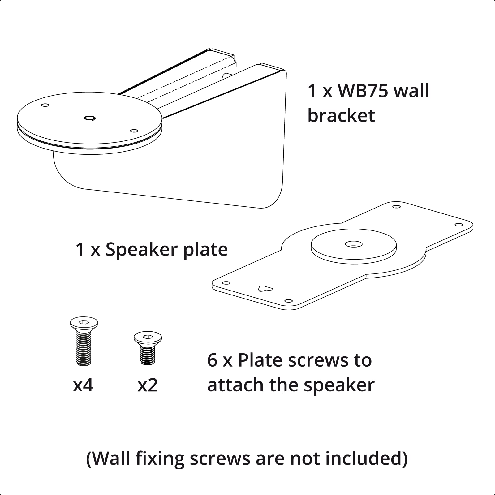 Q Acoustics Q WB75 Blanc - Support Mural d'Enceintes (la pièce)
