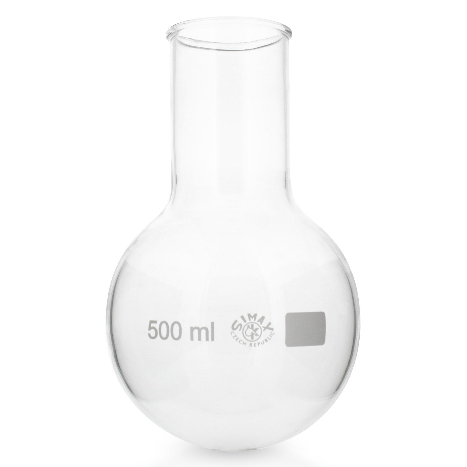 3x Rundkolben Weithals 500ml aus hitzefestem Borosilikatglas 3.3 (Laborglas)