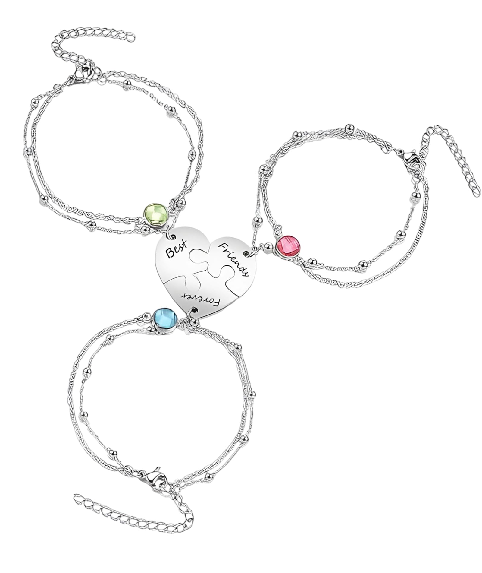 3 PCS Friendship Bracelet for Girls 3, Three Friends Bracelet Set, Trio Bracelet Set Best Friends 3, 3 Best Friend Bracelet, Birthday Gifts for Teenage Girls, Sisters, Christmas Presents-image-2