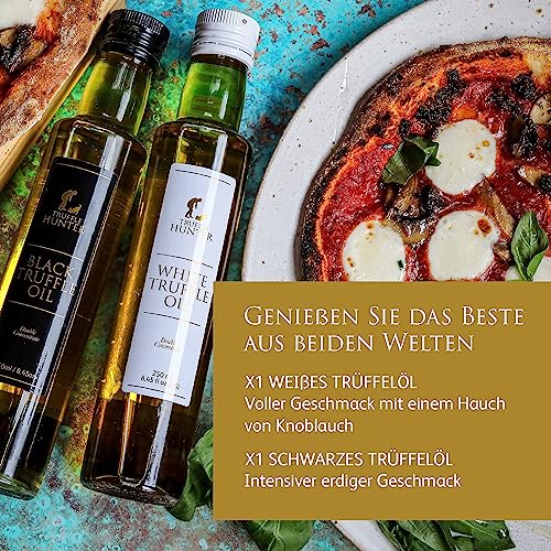 TruffleHunter – Premium Schwarzes und Weißes Trüffelöl im Set – 250 ml x 2
