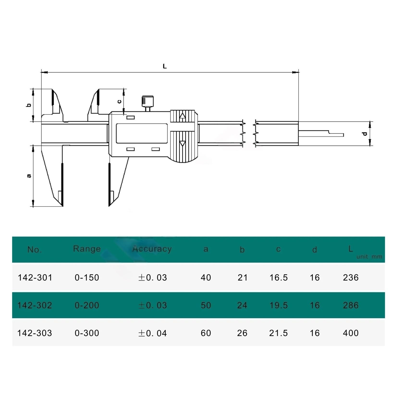 Calibrador Vernier digital de acero inoxidable (0-150 mm/6" x 0,01 mm, 200 mm y 300 mm)(0-300mm x 0.01mm)
