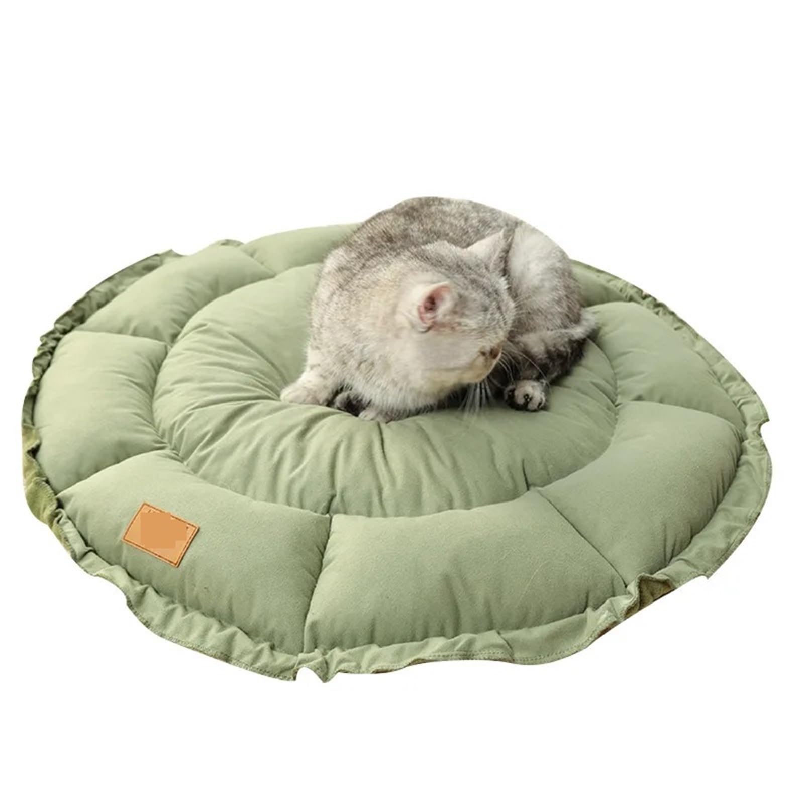 Plüschbett für Tiere Doppelseitiger Kordelzug, kreative, weiche und warme Katzenbettmatratze, waschbar, saisonales Universal-Hundezubehör for Haustiere(Dark Green,M 55 55 3)