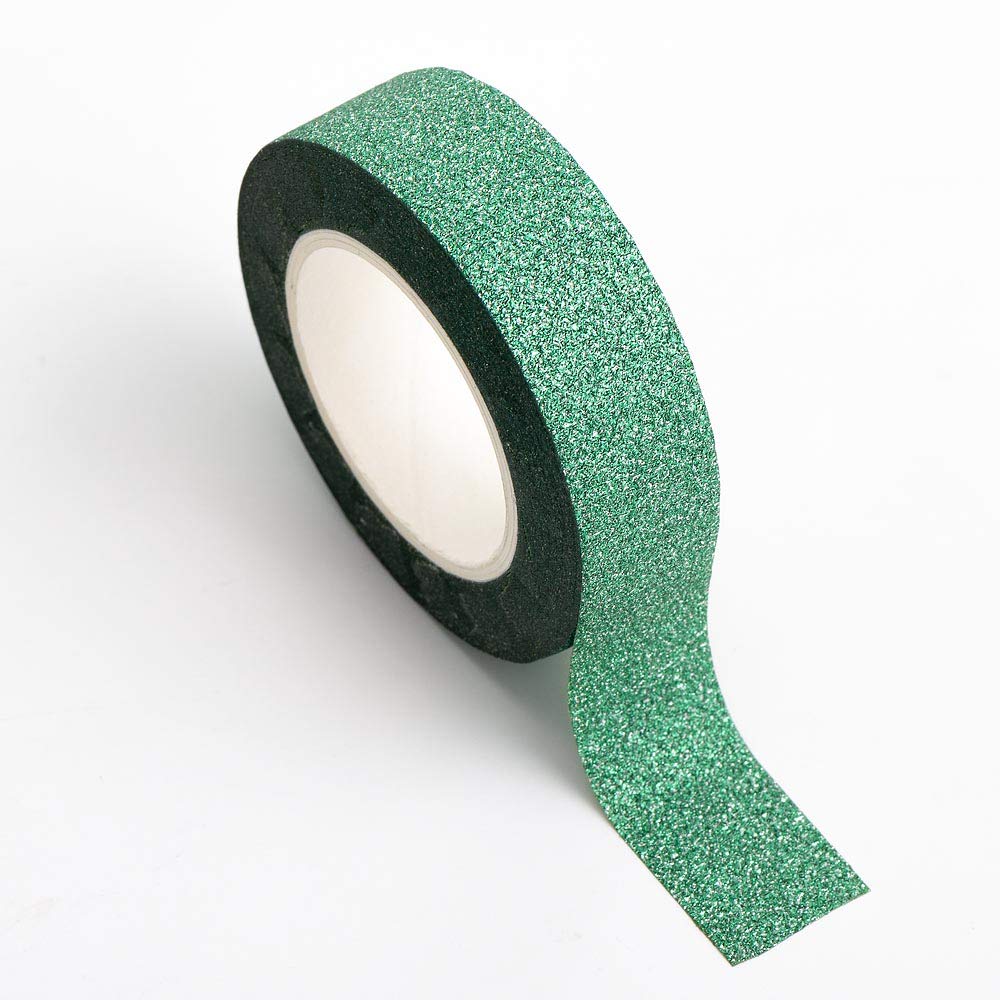 Italian Options Green Glitter Washi Adhesive Tape (15mm x 10 Metre)