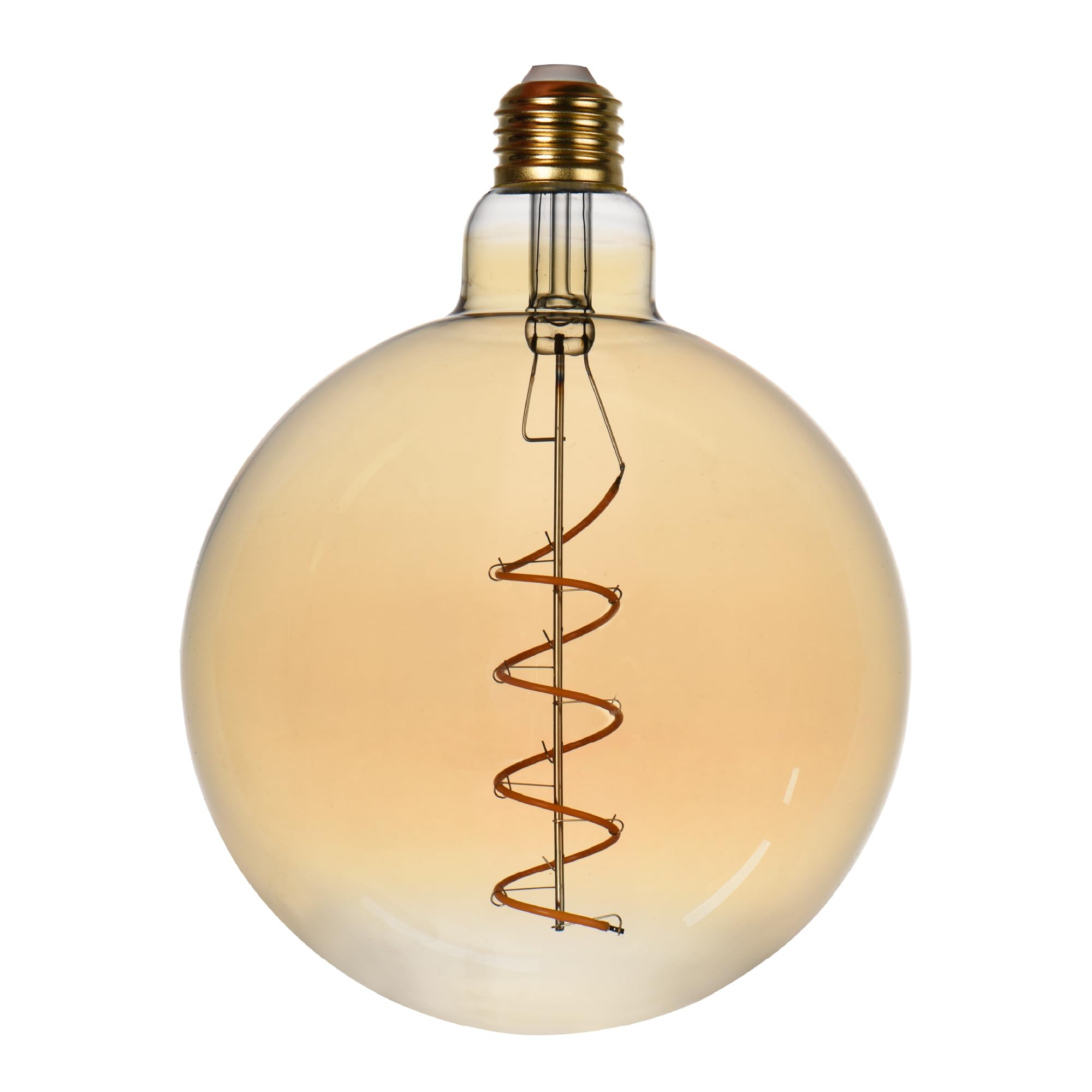 Oversized LED Vintage Edison Light Bulbs, Large Decorative Light Bulbs, Amber Glass 2200K Warm White, Dimmable 6W(60W Equiv.), E27 base, Giant Globe Bulbs for Pendent, Ceiling & Floor lamps (G150)
