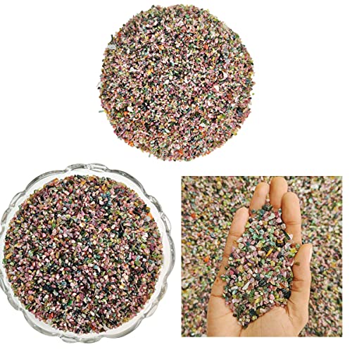 Image of Reiki Crystal Mixed Tourmaline Chips Stone for Vastu Natural Mixed Tourmaline Crystal Chips for Aquarium Home Decor Garden Table Decor Stones Pebble Reiki Gemstones 1 Kg