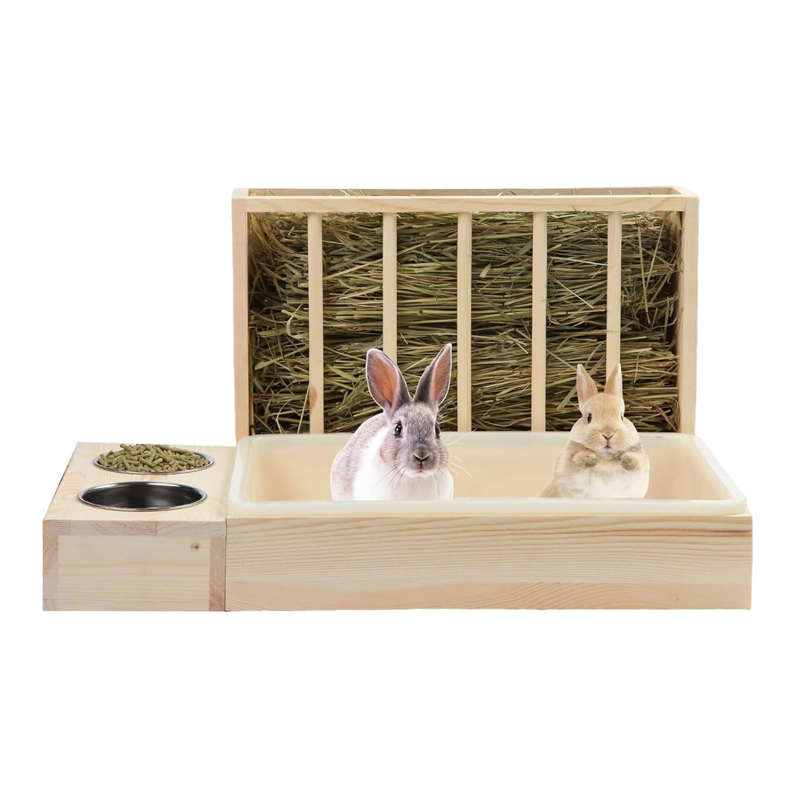 Mangiatoie verticali per conigli e conigli, moderna casetta per animali domestici con vassoio di base rimovibile per piccoli animali domestici e conigli