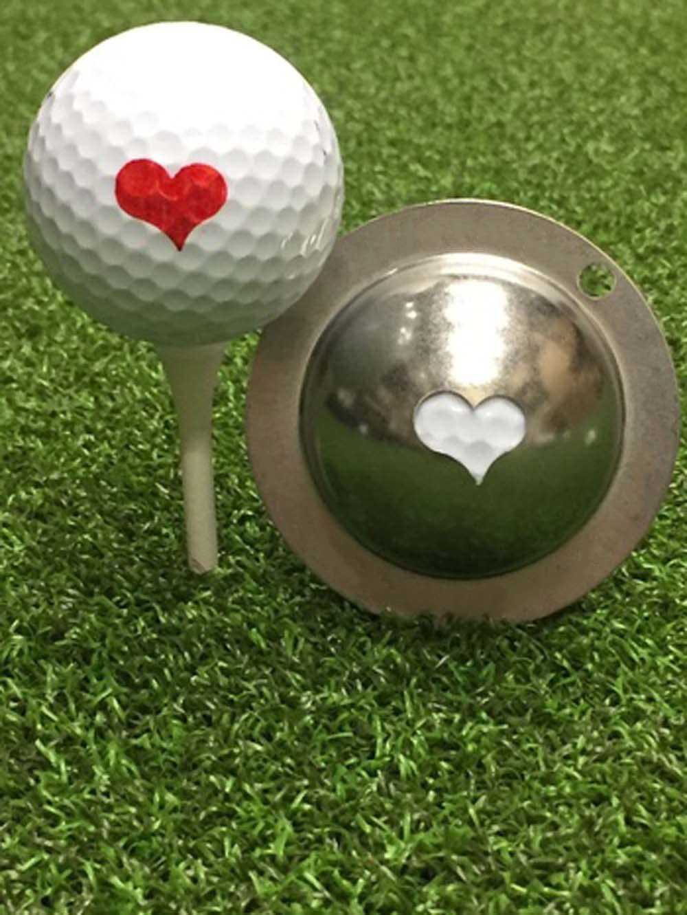Joayuezo DIY Ball Marker Stainless Steel Golf Balls Marker Stencil Personalized Golf Ball Liner Golf Ball Drawing Alignment Stencils Marking Tool (heart)