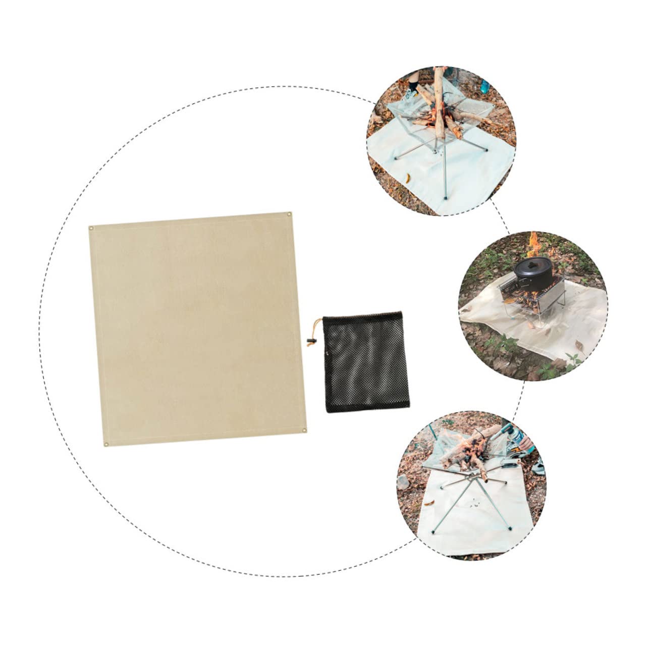 SUPVOX Fiberglass Fire Mat Waterproof Camping Blanket Fire Resistant Mat for Grill Rug Outdoor Fireproof Cushion 1 Set