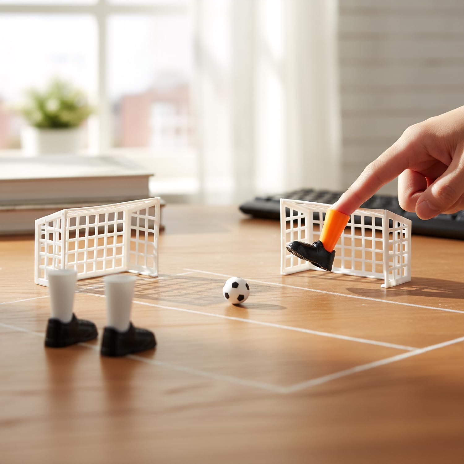 Hopzab Finger Soccer Game Set, Mini Finger Football with Two Goals, Fun Table Game for Fans Club Party Compact Sports Set - Image 4