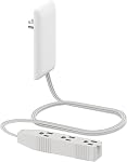 LIDER Flat-Face Extendeur de sortie avec 3 Réceptacles, plaque murale ultra-mince Plug avec extendeur de cordon et 3-Outlet Bande de puissance, 3ft Cord, LWE3-315-W, ETL-Listé, Blanc
