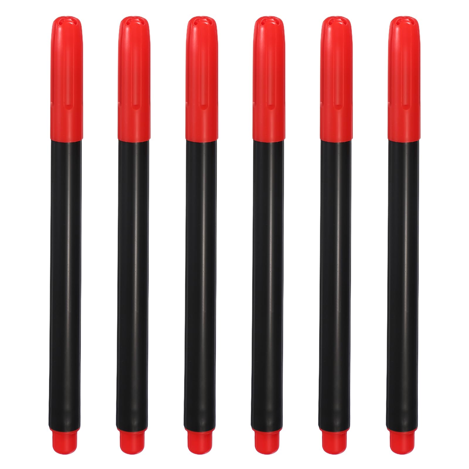PATIKIL Red Permanent Fabric Markers for Cloths, Permanent Markers Set Fabric Pen on Plastic Wood Stone Metal and Glass for Coloring Drawing Writing Marking, 6Pack