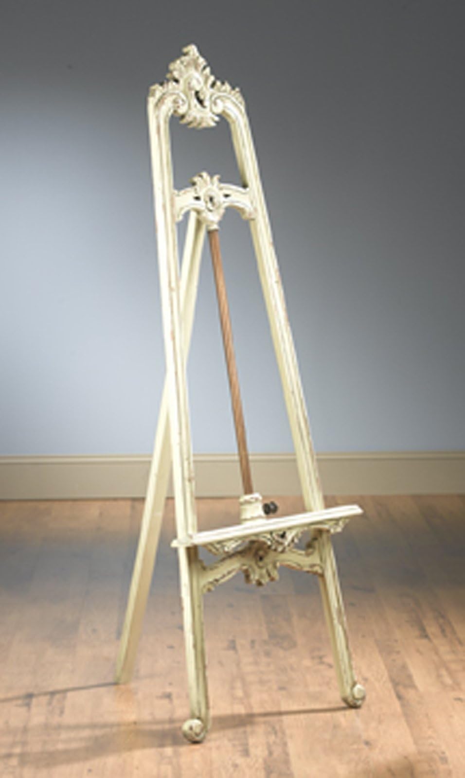 Large 6 feet tall Wooden Rust White Finish Victorian Easel
