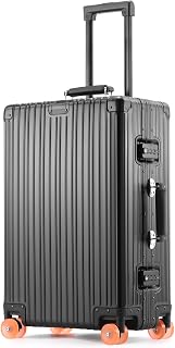 20 Inch All Aluminum Carry On Luggage with Spinner Wheels, Black