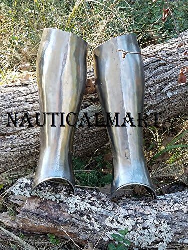 Leg Armor Closed Hinged Greaves Gothic Fluted Medieval Leg Guards