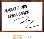 TORASO Dry Erase White Board, Magnetic Whiteboard for Wall, Office/School/Home, 8.5"x 12",Hanging Board for Decoration/Planning/Kitchen Grocery List/Drawing/Memo, Walnut Wood Frame, (BB-BN-2232)