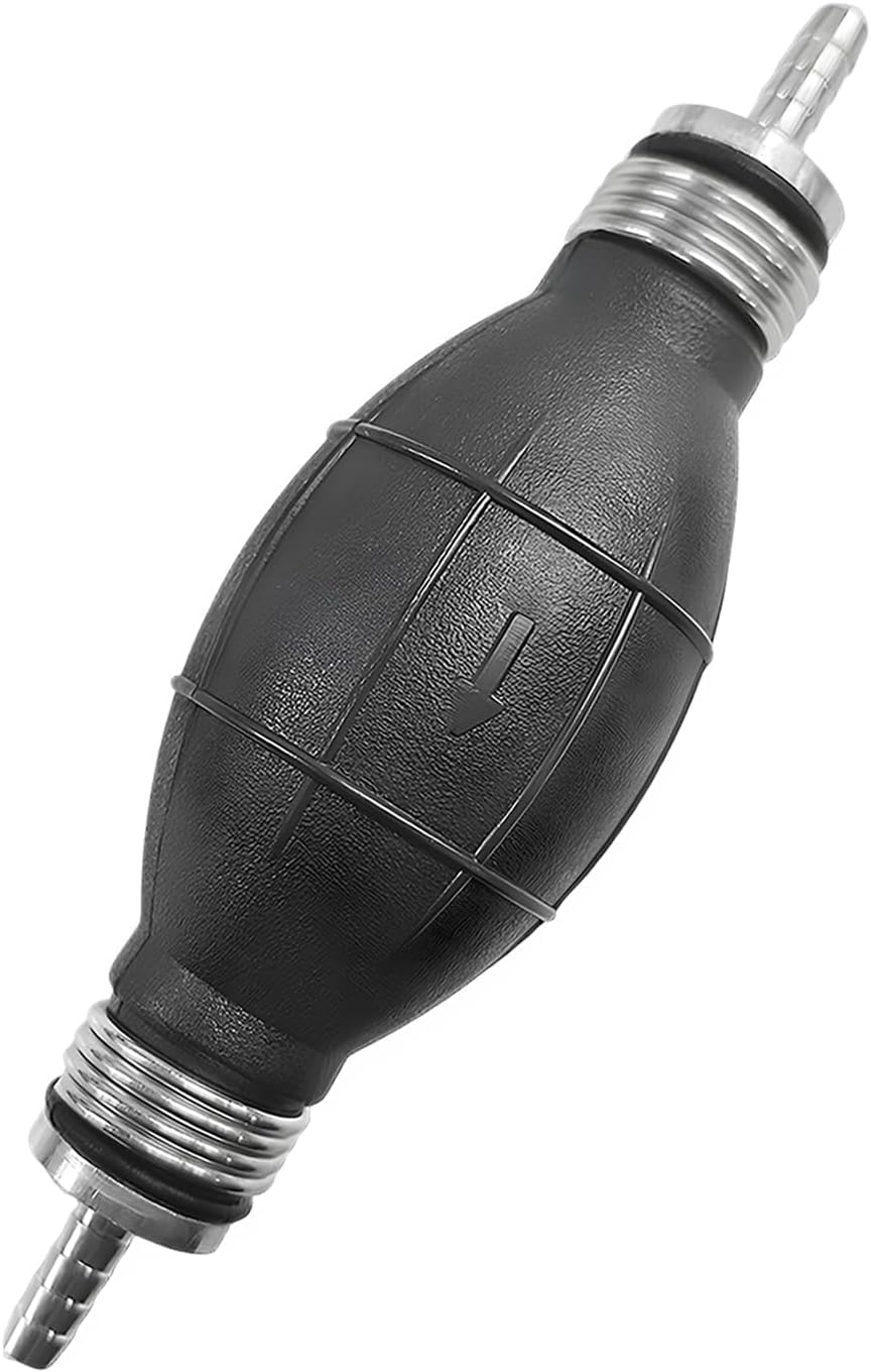 Hand Fuel Transfer Pump, 8mm Rubber Manual Pump One Way Fuel Transfer Vacuum Line, High Flow Bulb Type Gasoline Hand Primer for Most Cars Marines Boats Motocycles (8mm)