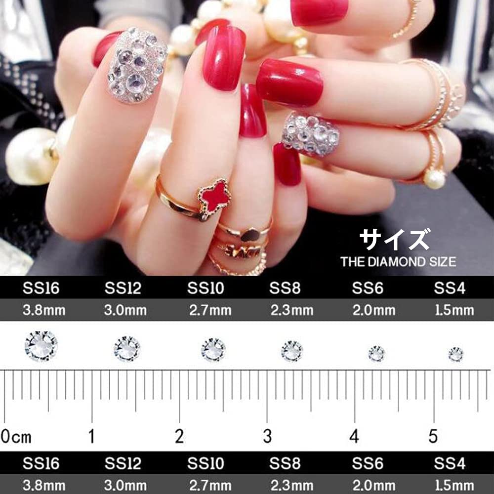 Amazon.co.jp: YFFSFDC ネイルアートパーツ ネイル デコ用 クリスタル