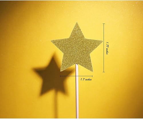 Miniatura 2 de Decoración de cupcakes de estrella dorada para cupcakes, suministros para aperitivos, 30 unidades Bilipala