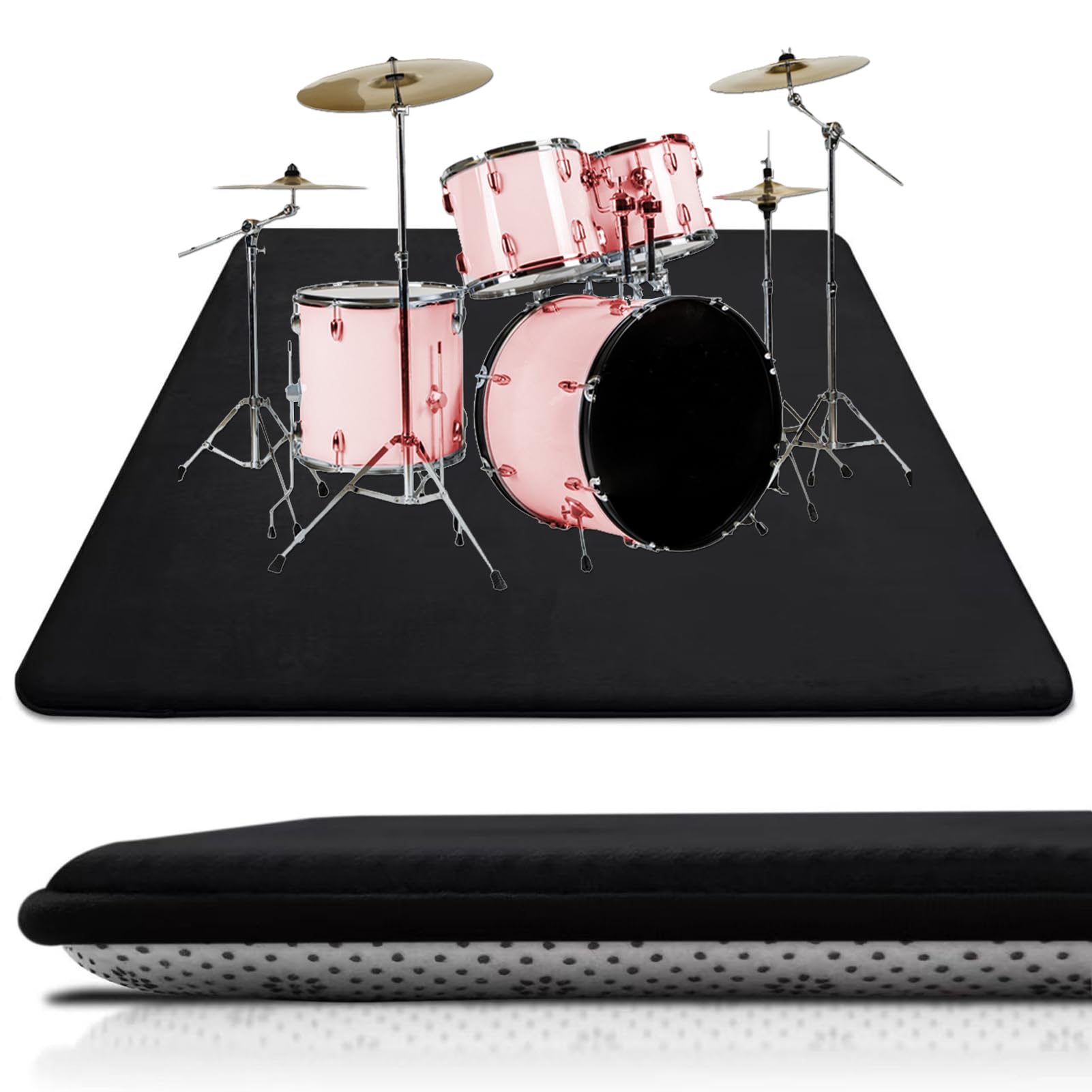 Alfombras Acusticas Alfombra Bateria Electronica Alfombra para Bateria Antideslizantes Alfombrillas Insonorizada para Caja Baterías Acústico Tambor Instrumentos Musicales 110x80cm/43.31x31.5inch