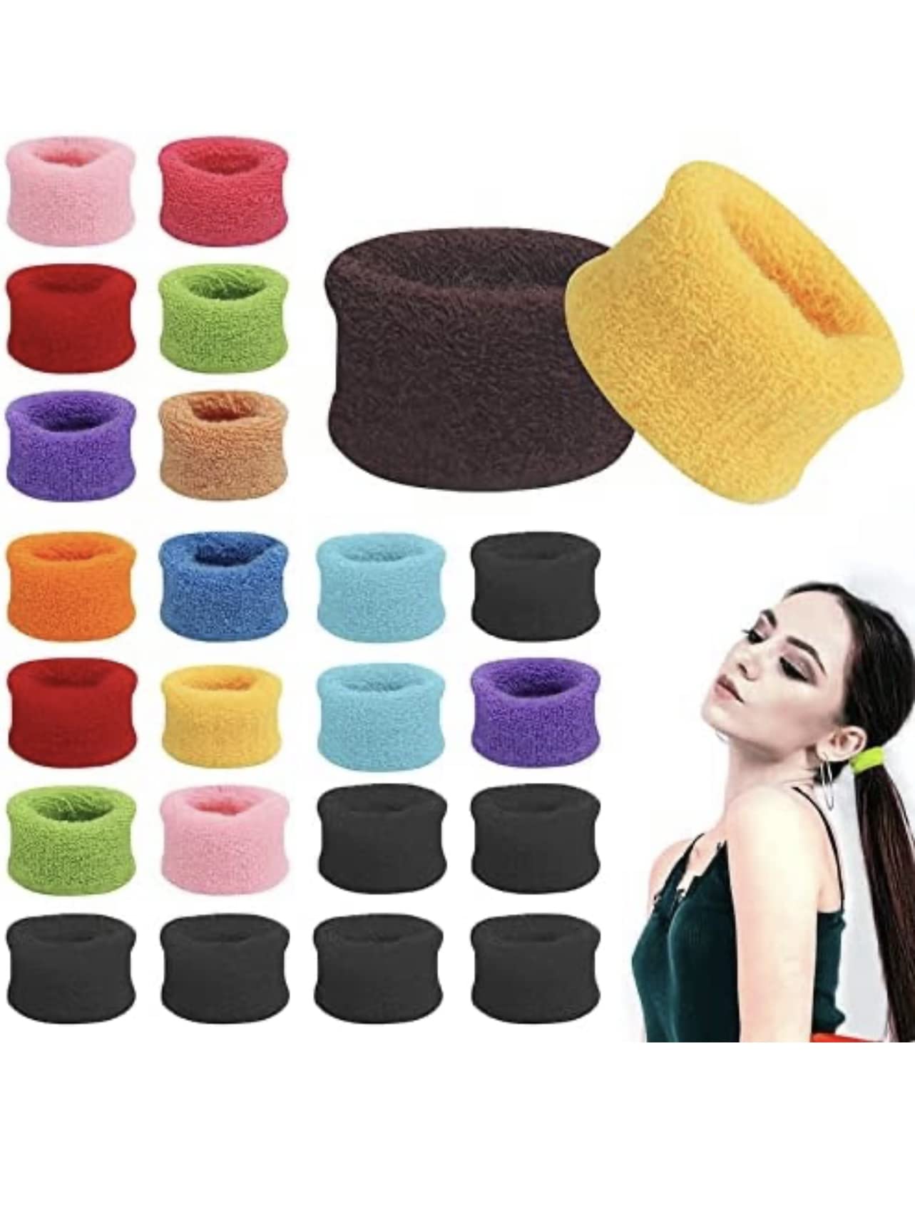 "Fashion Fitoor 12 PCS Towel Scrunchies - Extra Soft, Stylish, and Stretchy Cotton Elastic - Wide Thick Ponytail Holder Hair Rubber Band - Multicolor Hair Accessories for Women, Girls, and Kids (B0C6FS8BFK) Amazon Price History, Amazon Price Tracker