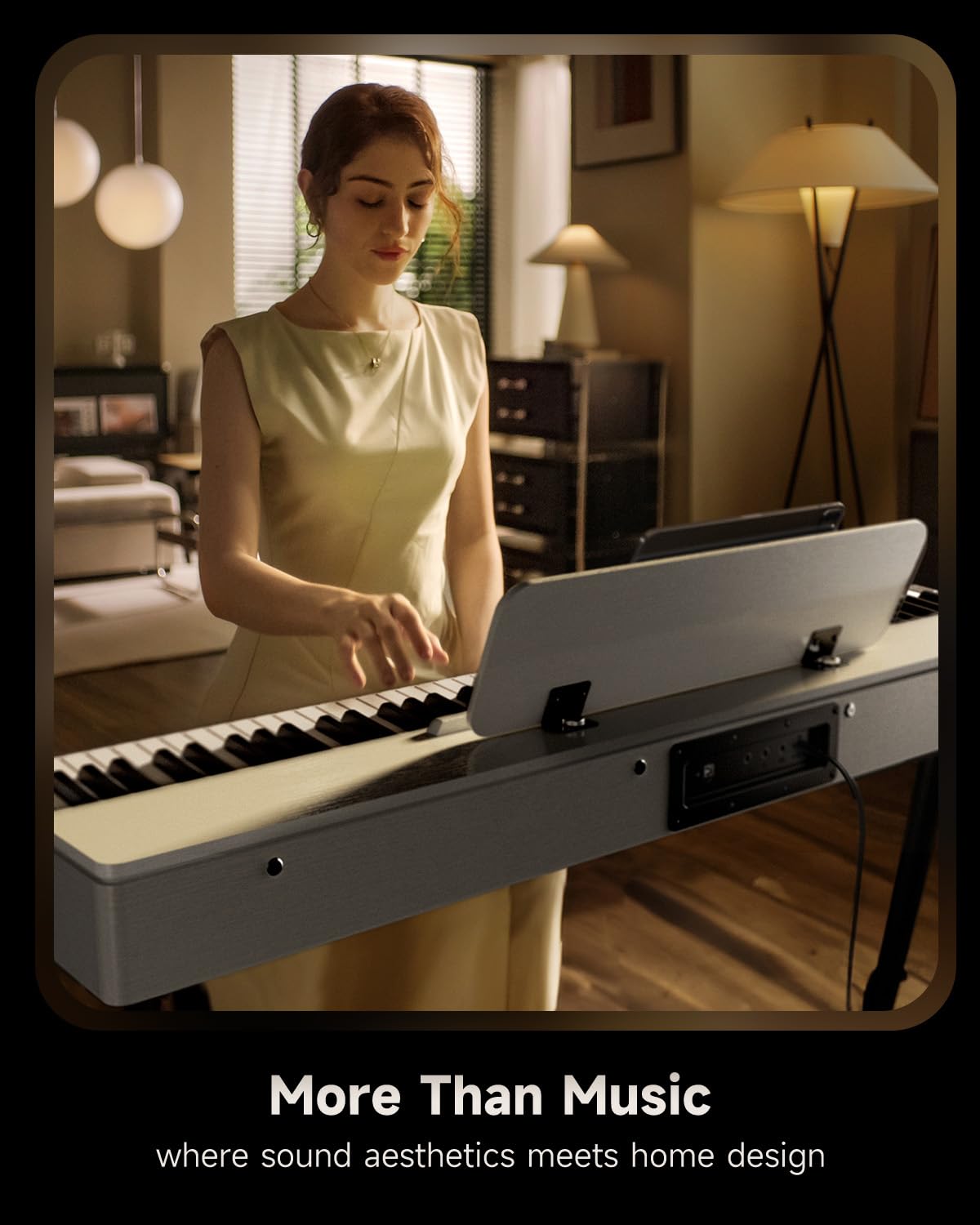 Donner OURA S100 Piano à Clavier Pondéré 88 Touches avec 3 Morceaux de Démonstration, 15 Sonorités, Bluetooth Audio/MIDI, Piano Numérique de Salon pour Débutants, Avancés, Blanc