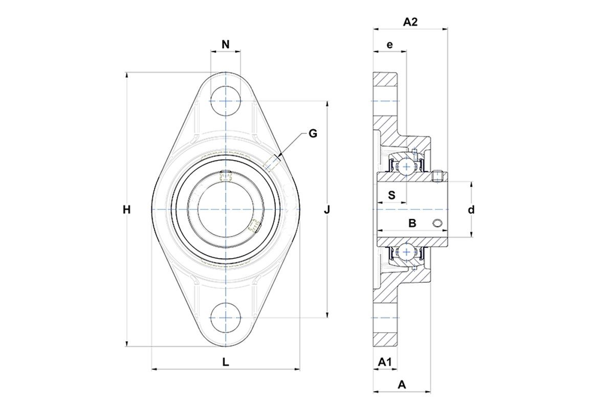 Supporto Cuscinetto A Flangia UCFL204 In Ghisa - Autoallineante Per Applicazioni Industriali