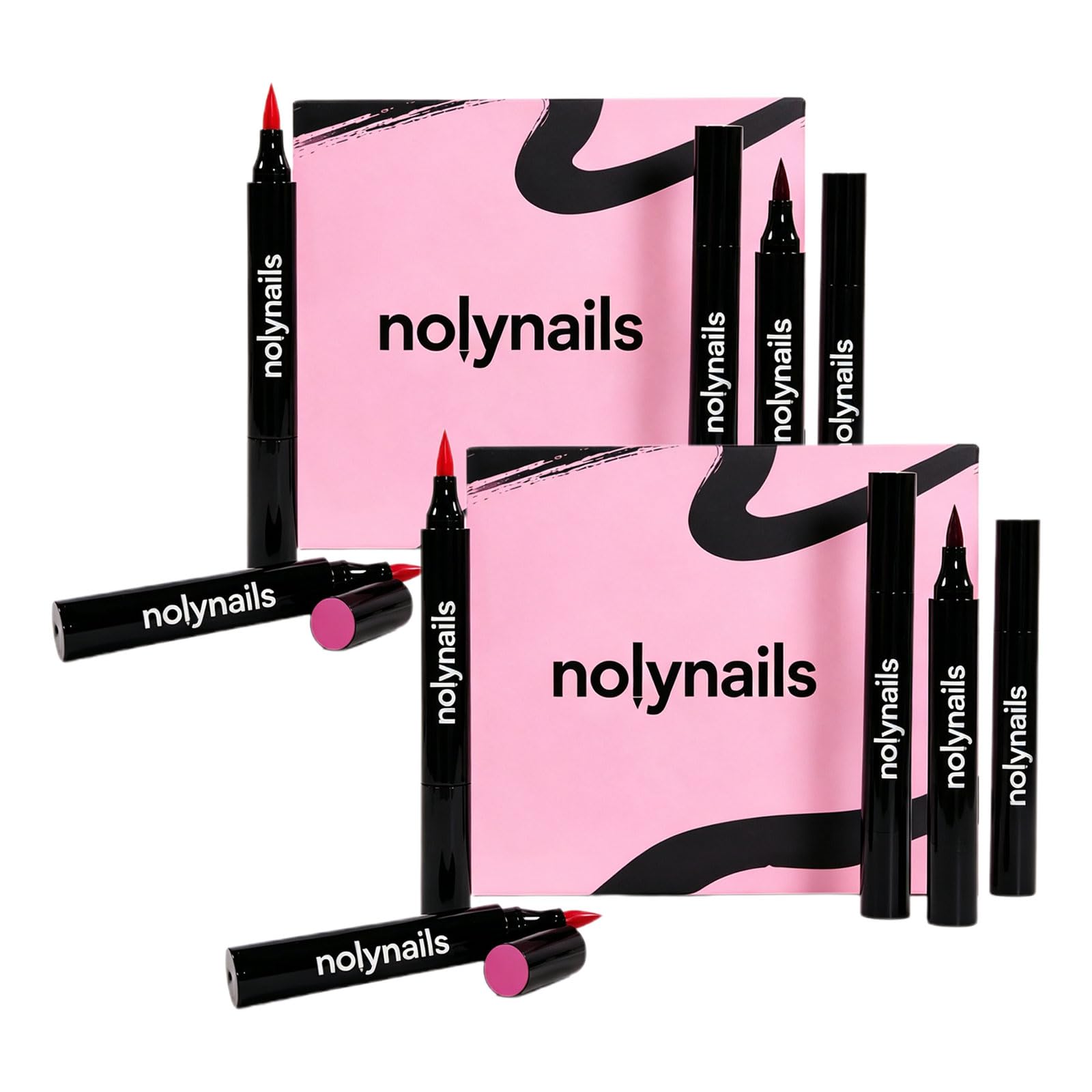 Nolynails nagellack stift | 5 Marker Nagellackstifte für Nägel Ohne UV, Nail Polish Pen - Eine Perfekte Maniküre, Einfach und Präzise Fünf Farben (2 schachtel)