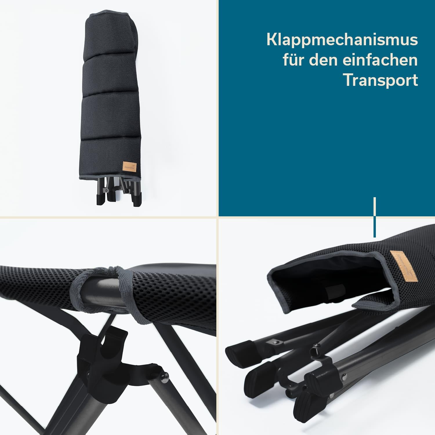 Skandika Lepola XL stołek kempingowy, składany, aluminium, wysokość 40 cm, do 120 kg, przenośny taboret w podróży | składany taboret, składany stołek, krzesła kempingowe, krzesła składane, na kemping
