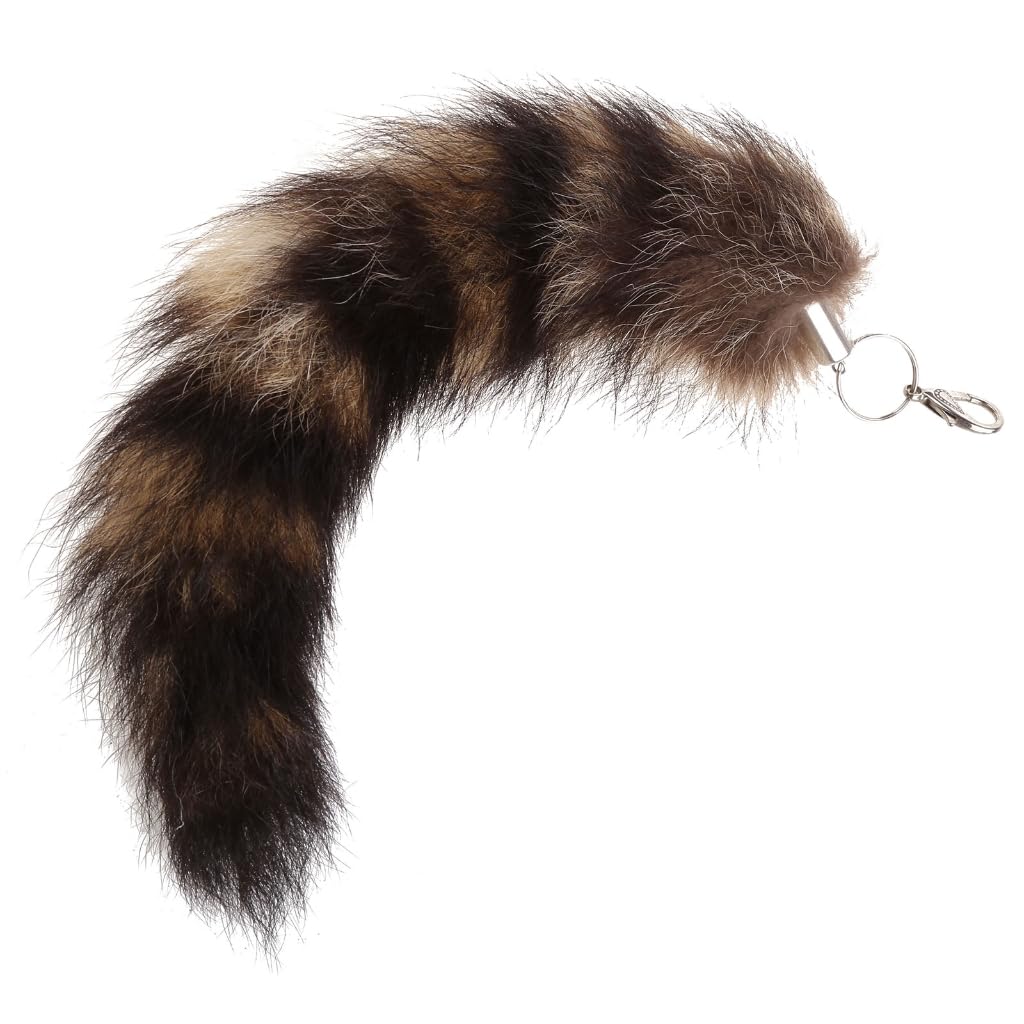 Puco Brown Key Chain For Key Raccoon Coat Tails Chain Keychain Keyring Gift