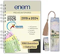 Apostila ENEM 2025 Completa | Provas Anteriores 2019-2024 Questões com Gabarito Oficial + Folhas de Redação | Estudo, Revisão e Simulados Atualizados + Marcadores de página/livros