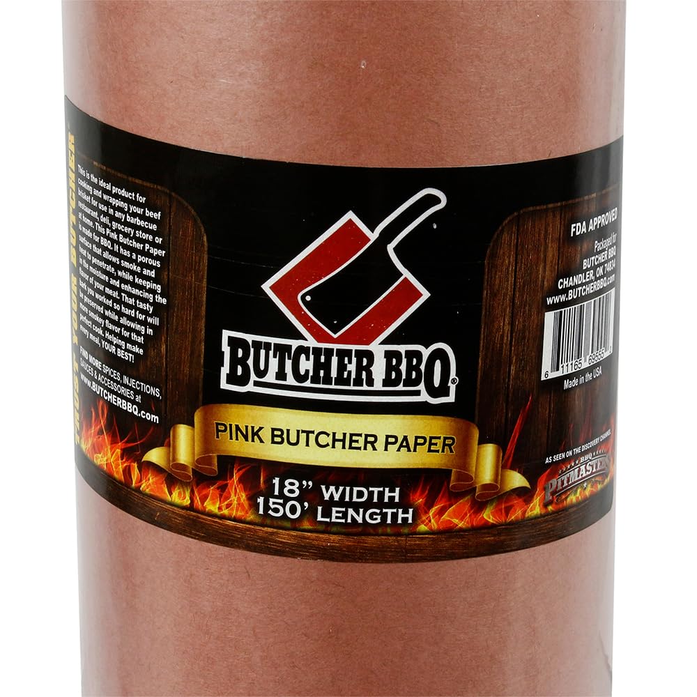 Butcher BBQ Pink Butcher Paper 18 Inches x 150 Foot Roll All-Purpose Meat Wrap