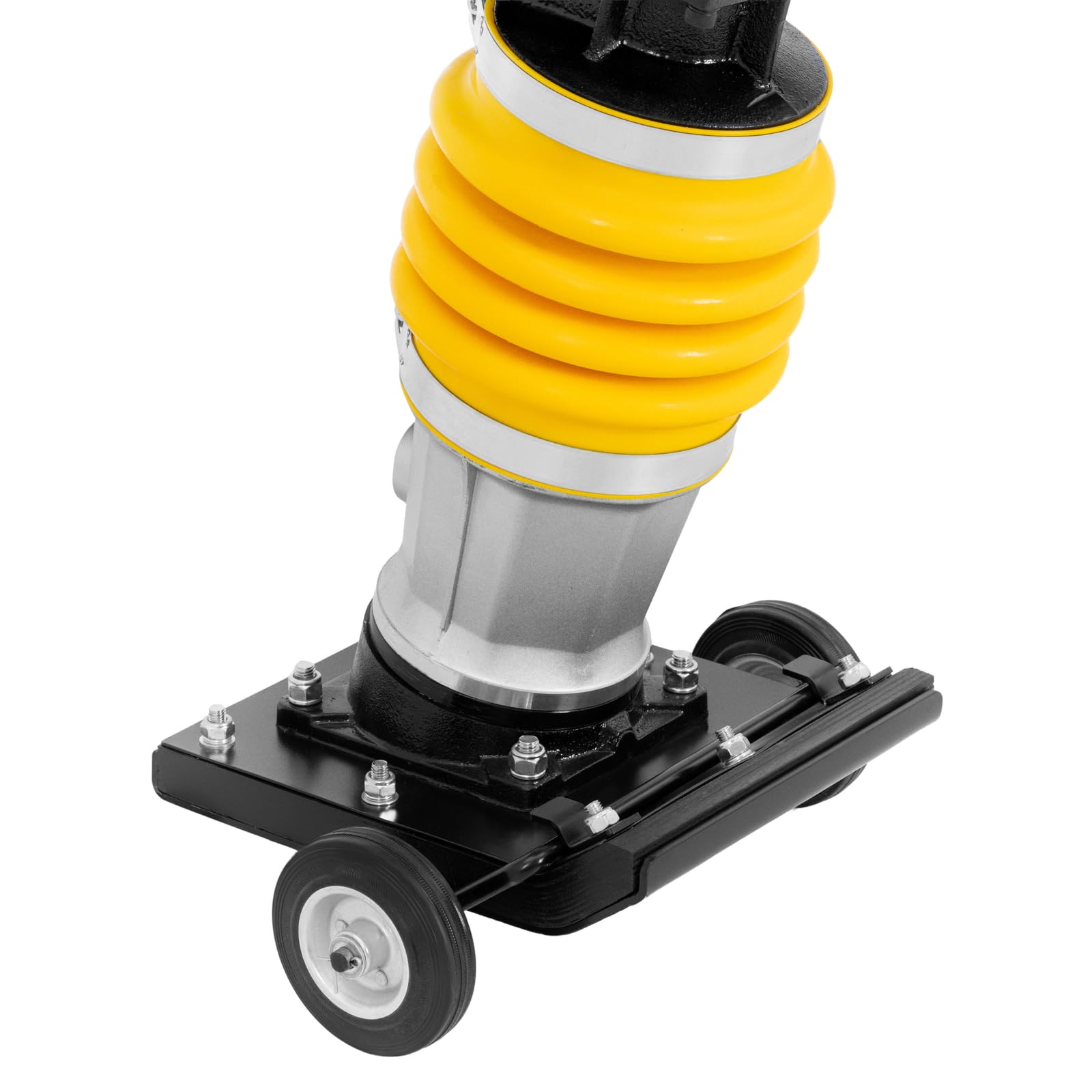 MSW Pilonneuse thermique - 34 x 28 cm - 10 kN, 450-650 coups/min, moteur Loncin de 6,5 ch, cadre anti-vibration, roues intégrées, dameuse plaque vibrante, compacteur de sol