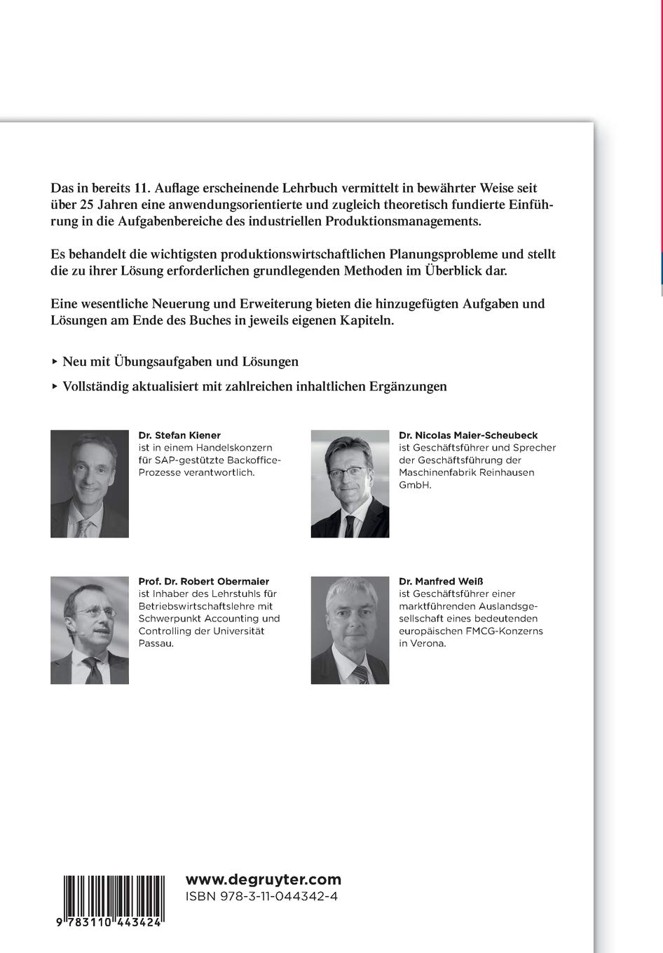 Produktionsmanagement: Grundlagen der Produktionsplanung und -steuerung (De Gruyter Studium)