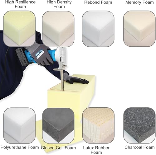 Vista 2 de Kit de cortador de goma de espuma sin escobillas de 8 pulgadas, corte de todas las densidades de goma, cojín de espuma de tapicería y espuma