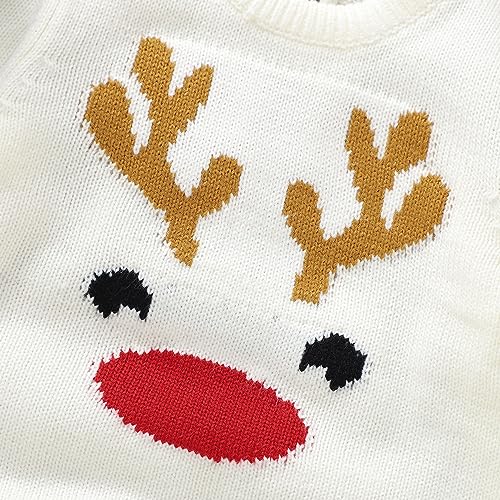 Newborn Baby Girl Boy Christmas Sweater Cute Santa Reindeer Long Sleeve Romper Antle Knit Fall Winter Outfit3