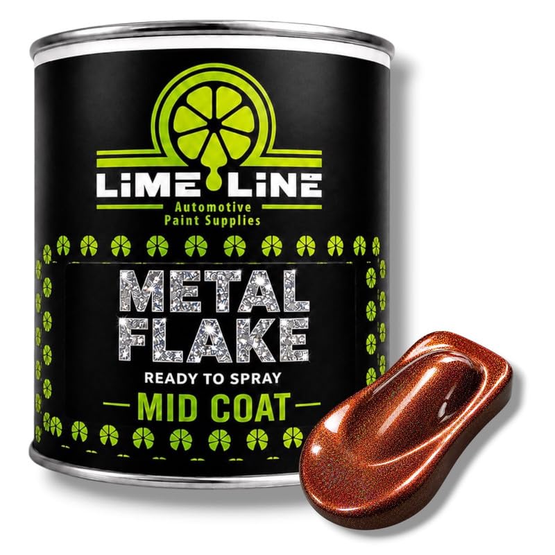 LiME LiNE Automotive Metal Flake Midcoat - No Reducer Needed (Orange Iridescent, 1 Gallon)