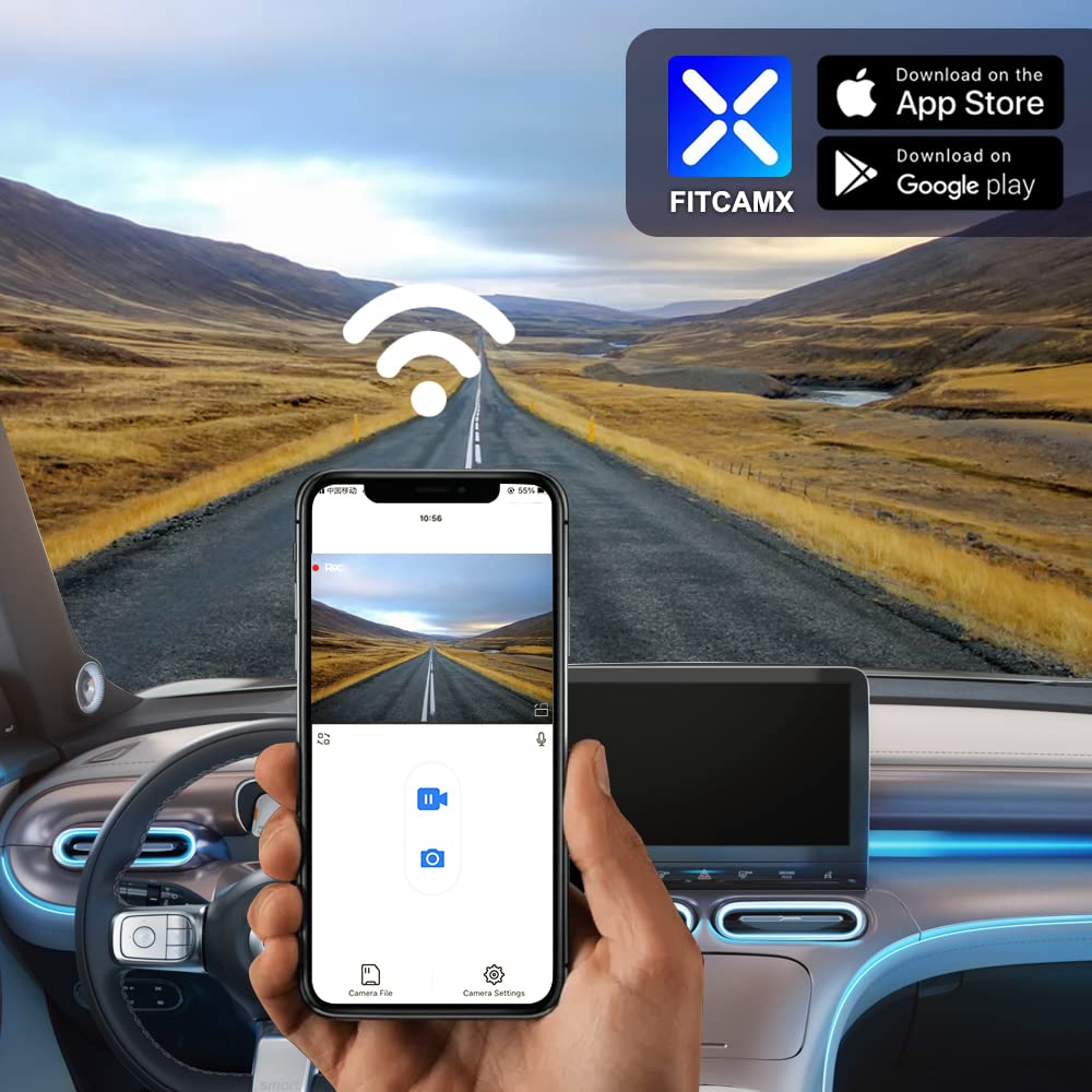 Fitcamx Dashcam 4K Mercedes-Benz Smart #1 2022-2024 - Caméra Voiture OEM WiFi 2160P - Carte 64 Go Incluse