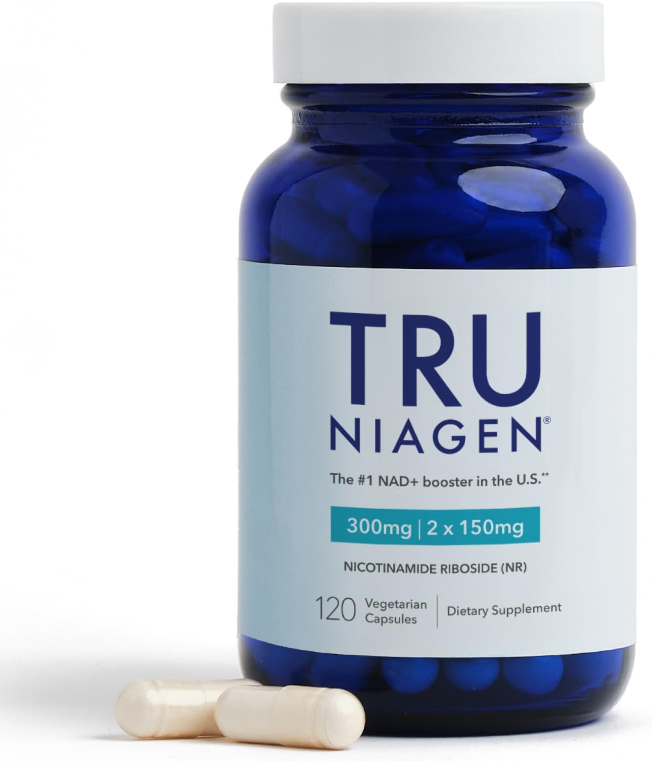 Patented NAD Supplement for Brain Function, Anti Aging & Cell Regeneration, Niagen, 60 300mg Servings | Supports Cellular Energy, Muscle | Nicotinamide Riboside (NR) Take 2 Daily | 2 Bottle